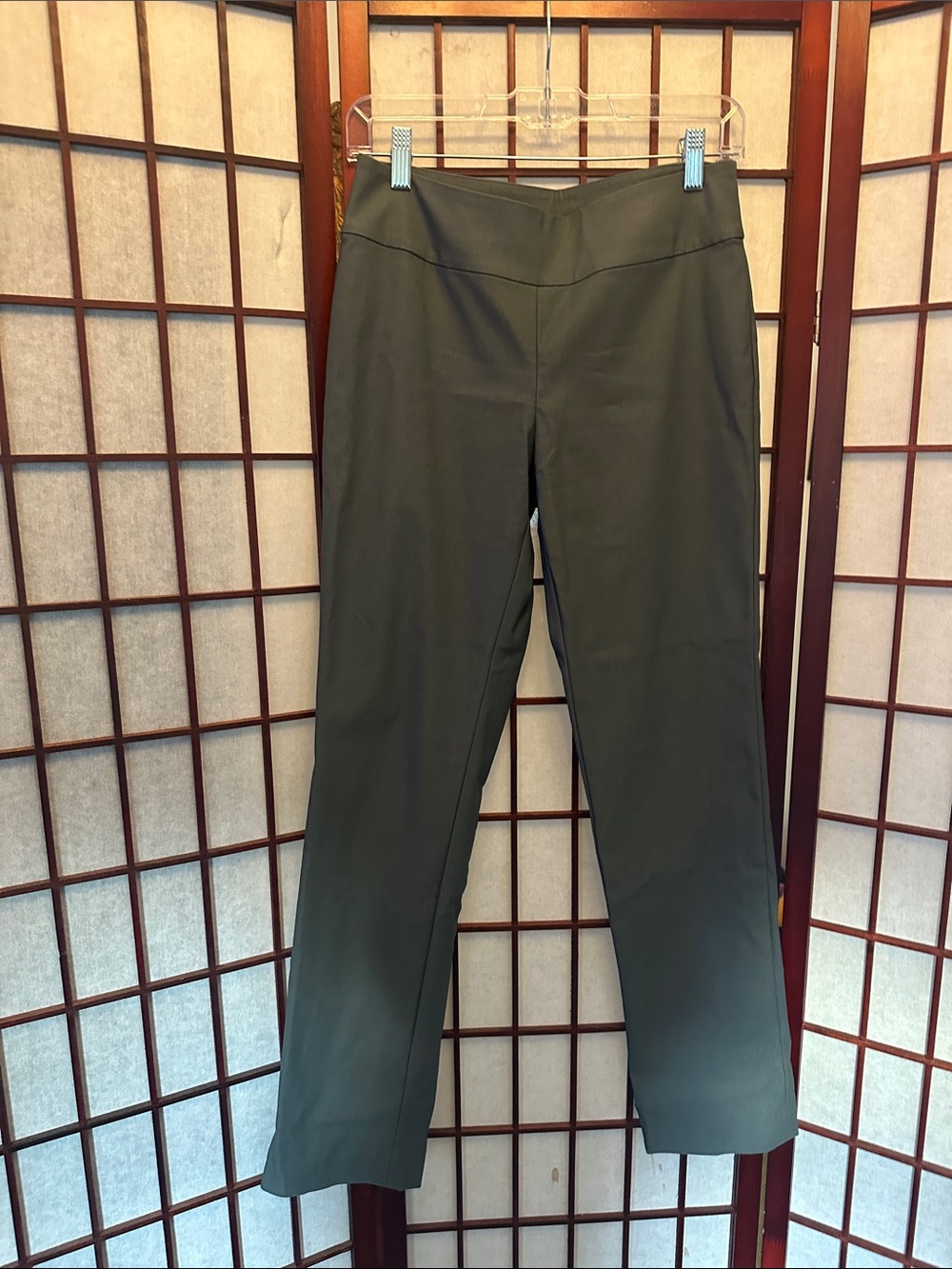 NIC+ZOE Olive Straight-Leg Pull-On Pants